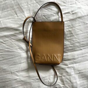 Ganni Recycled Leather Crossbody Phone Bag